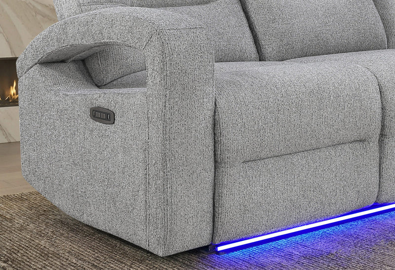 U6611 Grey 15 Power Recliner With Led - U6611-GREY 15-PR W/LED