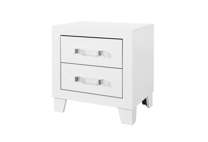 Luccia White Full Bed Group With Led - LUCCIA-WHITE-FBG W/LED