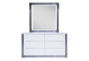 Ylime Smooth White Mirror With Led - YLIME-SMOOTH WHITE-MR W/ LED - DMV Furniture