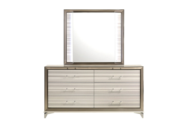 Zambrano White Mirror With Led - ZAMBRANO-WHT-MR W/ LED - DMV Furniture