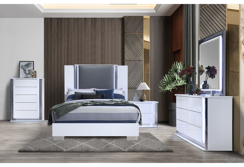 Ylime Smooth White Mirror With Led - YLIME-SMOOTH WHITE-MR W/ LED - DMV Furniture