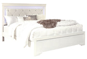 Pompei Metallic White Queen Bed With Led - POMPEI-WHITE-QB W/ LED-N