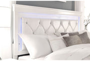 Pompei Metallic White Queen Bed With Led - POMPEI-WHITE-QB W/ LED-N