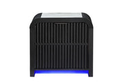 Beckett White/Black Nightstand With Led, Cooler And Speaker - BECKETT-WHT/BLK-NS W/ LED COOLER & SPEAKER