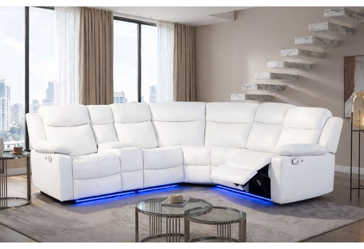 U6026 Blanche White Right Side Facing Sectional With Led And Speaker - U6026-BLANCHE WHITE-RAF SECTIONAL W/LED&SPKR
