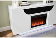 Aileen White 66″ Ent Unit W/Led, Speakers, Crystal And Pop-Up Doors - AILEEN-WHT-EU 66 W/LED & SPKR