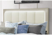 Emma Natural/White Queen Bed With Led And Usb - EMMA-NATURAL/WHITE-QB W/ LED & USB