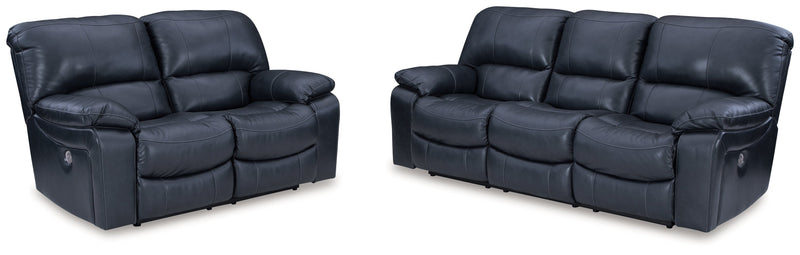 Leesworth Sofa, Loveseat and Recliner in Ocean - PKG016543