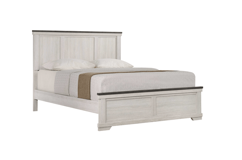Leighton Cream/Brown King Panel Bed - DMV FurnitureKing Bed