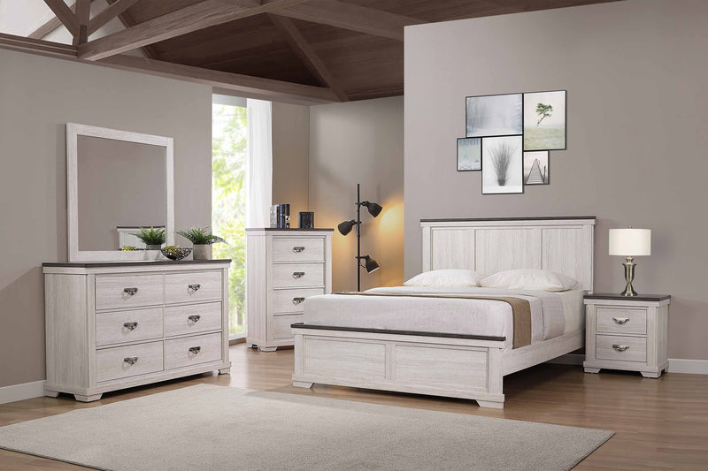 Leighton Cream/Brown King Panel Bed - DMV FurnitureKing Bed