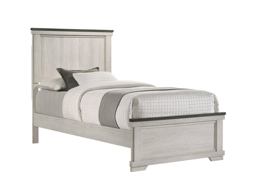 Leighton Cream/Brown Twin Panel Bed - DMV FurnitureTwin Bed