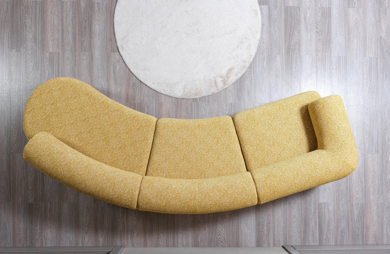Lena Mustard Boucle 3 - Piece Curved Sectional - DMV FurnitureSectional