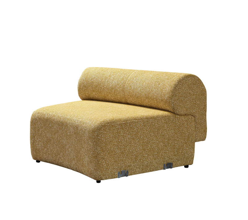 Lena Mustard Boucle 3 - Piece Curved Sectional - DMV FurnitureSectional