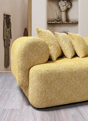 Lena Mustard Boucle 3 - Piece Curved Sectional - DMV FurnitureSectional