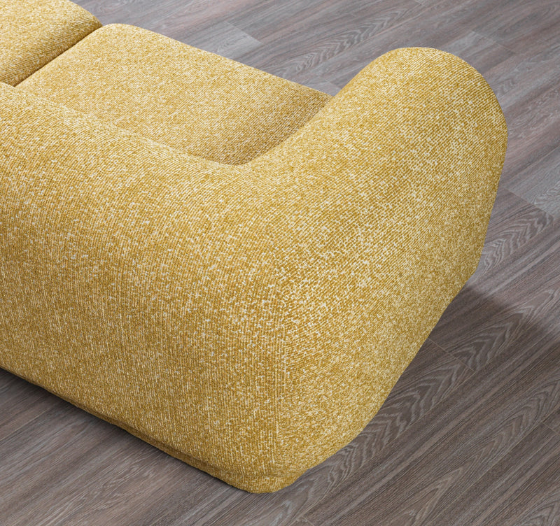 Lena Mustard Boucle 3 - Piece Curved Sectional - DMV FurnitureSectional