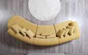 Lena Mustard Boucle 3 - Piece Curved Sectional - DMV FurnitureSectional