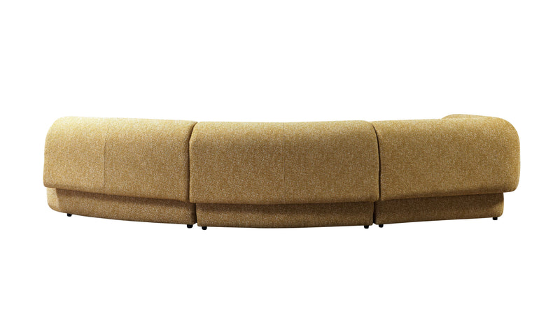 Lena Mustard Boucle 3 - Piece Curved Sectional - DMV FurnitureSectional