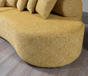 Lena Mustard Boucle 3 - Piece Curved Sectional - DMV FurnitureSectional