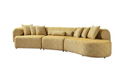 Lena Mustard Boucle 3 - Piece Curved Sectional - DMV FurnitureSectional