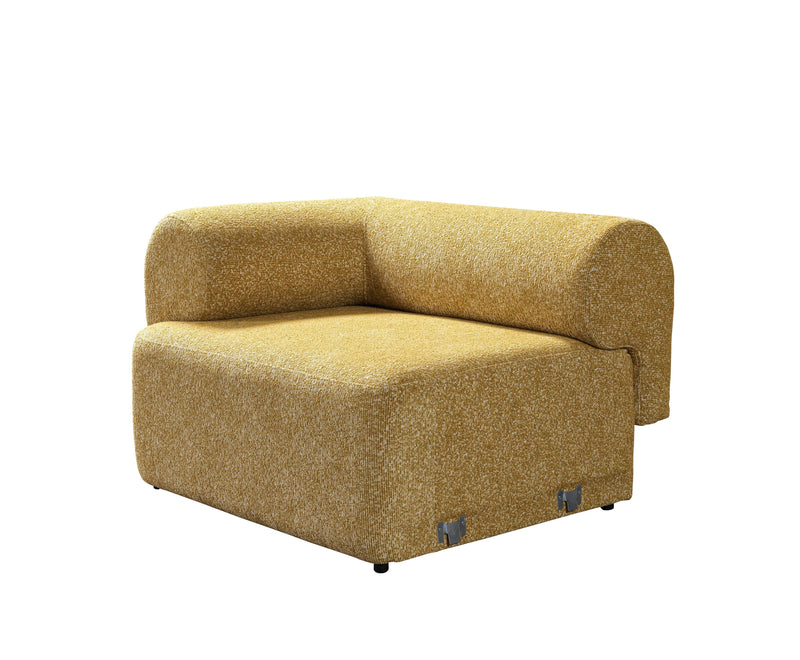 Lena Mustard Boucle 3 - Piece Curved Sectional - DMV FurnitureSectional