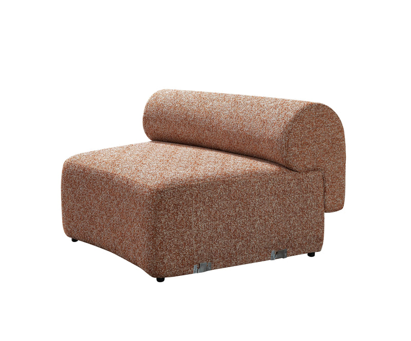 Lena Orange Boucle 3 - Piece Curved Sectional - DMV FurnitureSectional