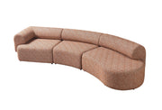 Lena Orange Boucle 3 - Piece Curved Sectional - DMV FurnitureSectional