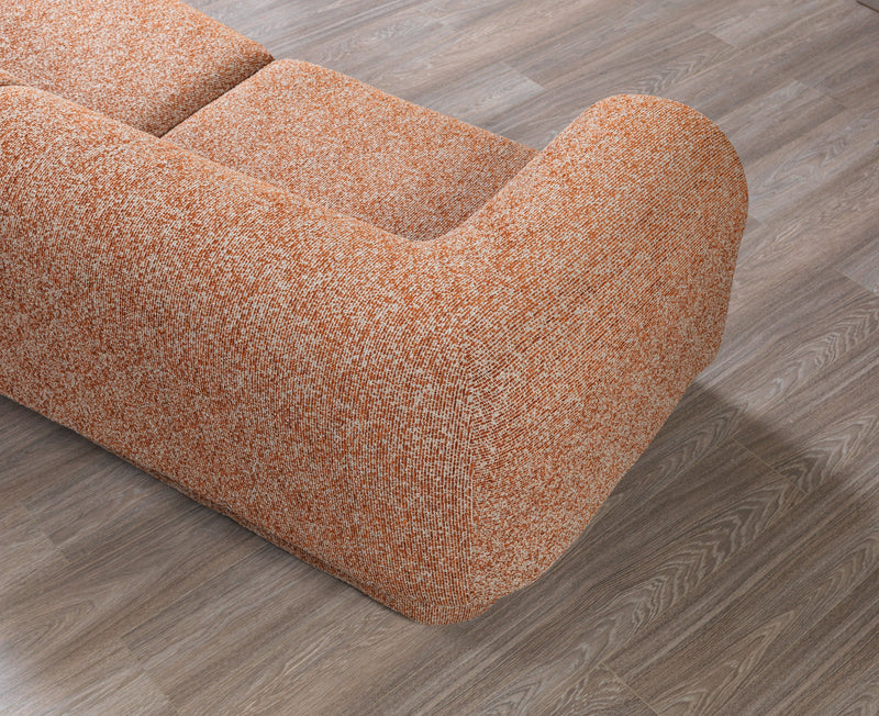 Lena Orange Boucle 3 - Piece Curved Sectional - DMV FurnitureSectional