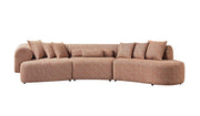 Lena Orange Boucle 3 - Piece Curved Sectional - DMV FurnitureSectional