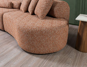 Lena Orange Boucle 3 - Piece Curved Sectional - DMV FurnitureSectional