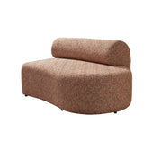Lena Orange Boucle 3 - Piece Curved Sectional - DMV FurnitureSectional