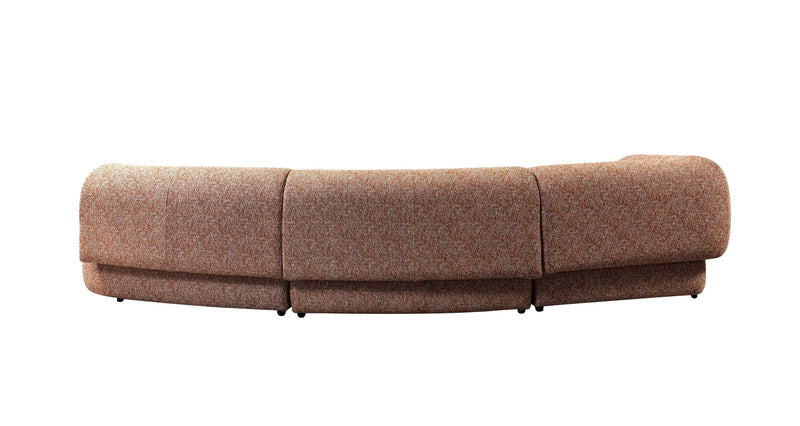 Lena Orange Boucle 3 - Piece Curved Sectional - DMV FurnitureSectional