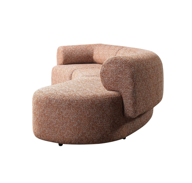 Lena Orange Boucle 3 - Piece Curved Sectional - DMV FurnitureSectional