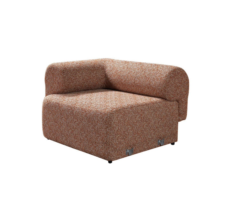 Lena Orange Boucle 3 - Piece Curved Sectional - DMV FurnitureSectional