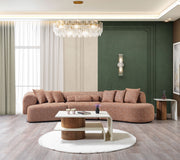 Lena Orange Boucle 3 - Piece Curved Sectional - DMV FurnitureSectional