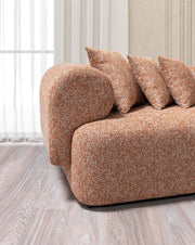 Lena Orange Boucle 3 - Piece Curved Sectional - DMV FurnitureSectional