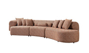 Lena Orange Boucle 3 - Piece Curved Sectional - DMV FurnitureSectional