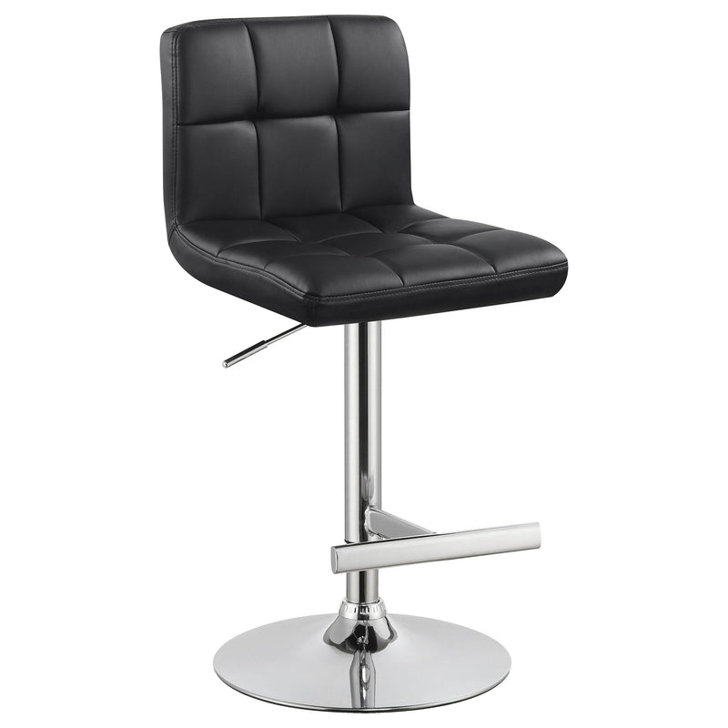 Lenny Tufted Adjustable Leatherette Bar Stool Black (Set of 2) - 102554