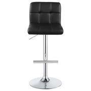 Lenny Tufted Adjustable Leatherette Bar Stool Black (Set of 2) - 102554