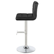 Lenny Tufted Adjustable Leatherette Bar Stool Black (Set of 2) - 102554