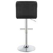 Lenny Tufted Adjustable Leatherette Bar Stool Black (Set of 2) - 102554