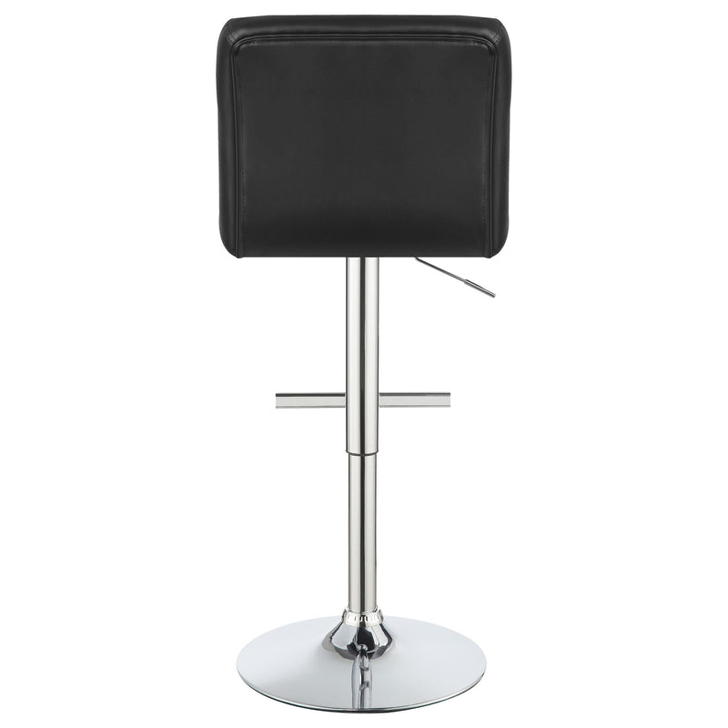 Lenny Tufted Adjustable Leatherette Bar Stool Black (Set of 2) - 102554