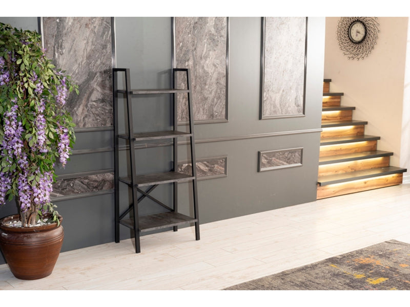 Leon Bookcase in Black - 711-LEO-BC-BLACK