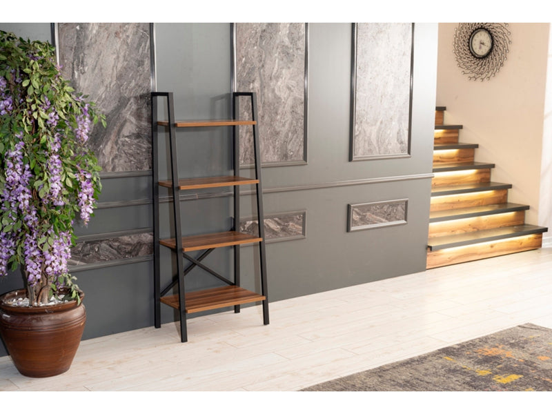 Leon Bookcase in Black - 711-LEO-BC-BLACK