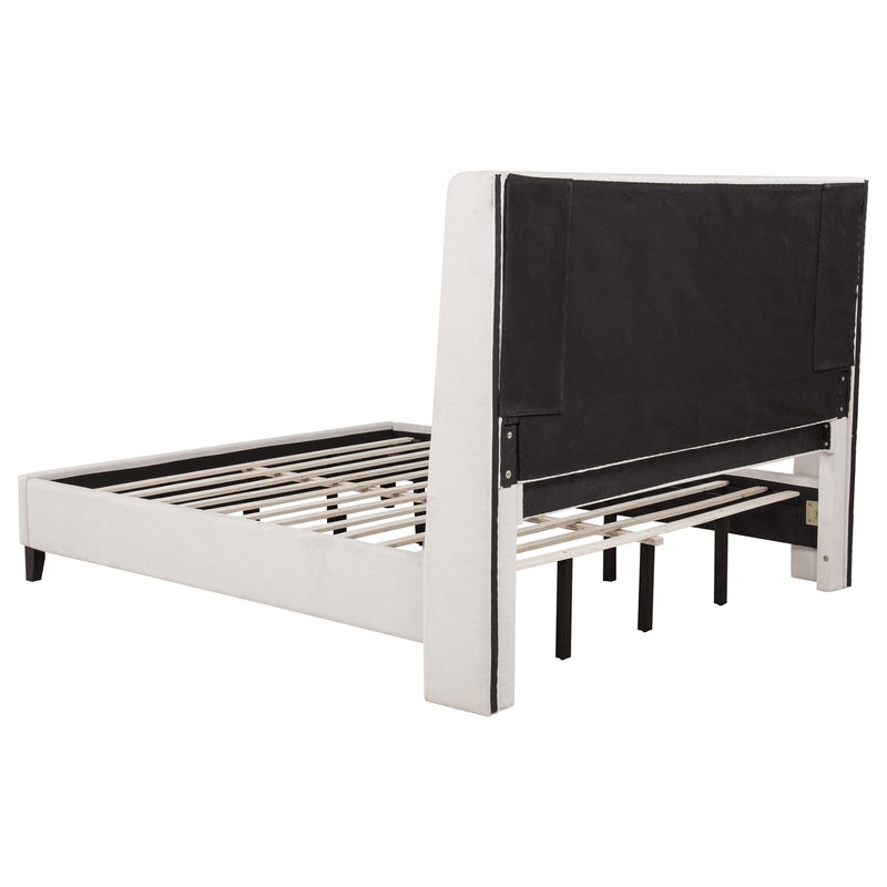 Leslie Upholstered Tufted California King Wingback Platform Bed Beige - 315983KW