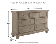 Lettner King Panel Bed and Dresser in Light Gray - PKG006587