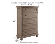 Lettner King Panel Bed with Mirrored Dresser and Chest in Light Gray - PKG006592