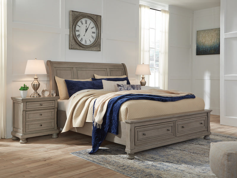 Lettner Light Gray Footboard Storage Sleigh Platform Bedroom Set - DMV FurnitureBedroom Set