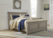 Lettner Light Gray King Sleigh Bed - DMV FurnitureKing Bed