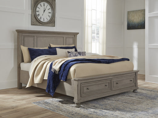 Lettner Light Gray King Storage Platform Bed - DMV FurnitureKing Bed