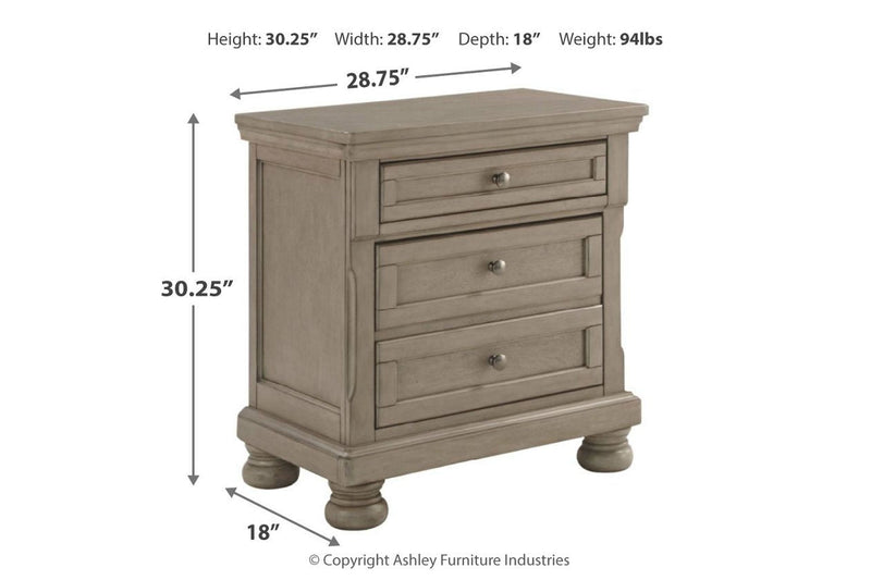 Lettner Light Gray Nightstand - DMV FurnitureNightstand